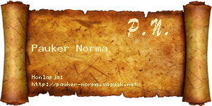 Pauker Norma névjegykártya